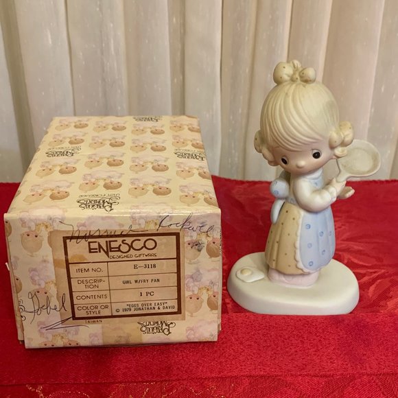 Precious Moments - Eggs Over Easy - Girl w/Fry Pan - Picture 1 of 9